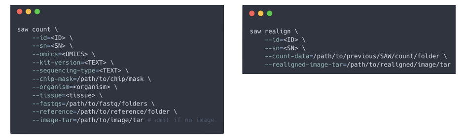 Figure 5. SAW count and realign pipeline commands